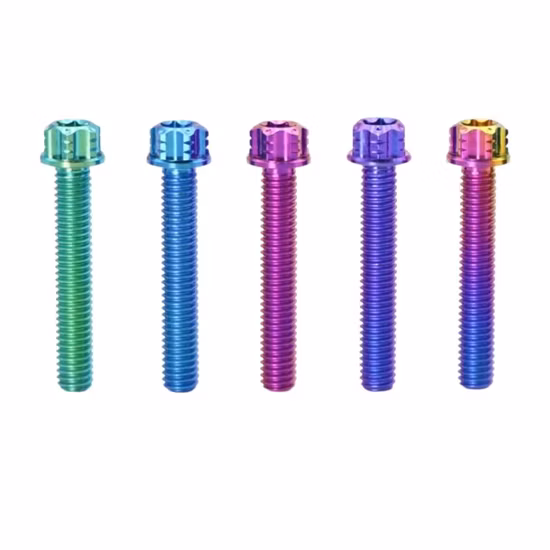M5 M6 M8 M10 Gr5 Motorcycle Gold Titanium Hex Flange Bolts