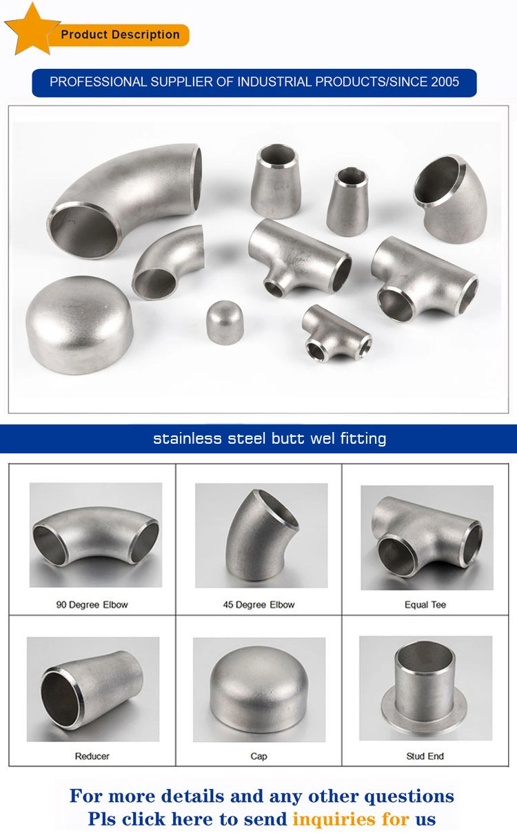 ASME B16.5 Titanium Stainless Steel Pipe Fitting Butt Welded Tee Equal Tee Pipe Fitting