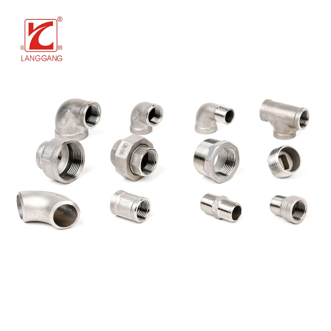 Factory Hot Sale Thread Stainless Steel Pipe Fittings Manufacturer OEM Elbow Tee Nipple Union
